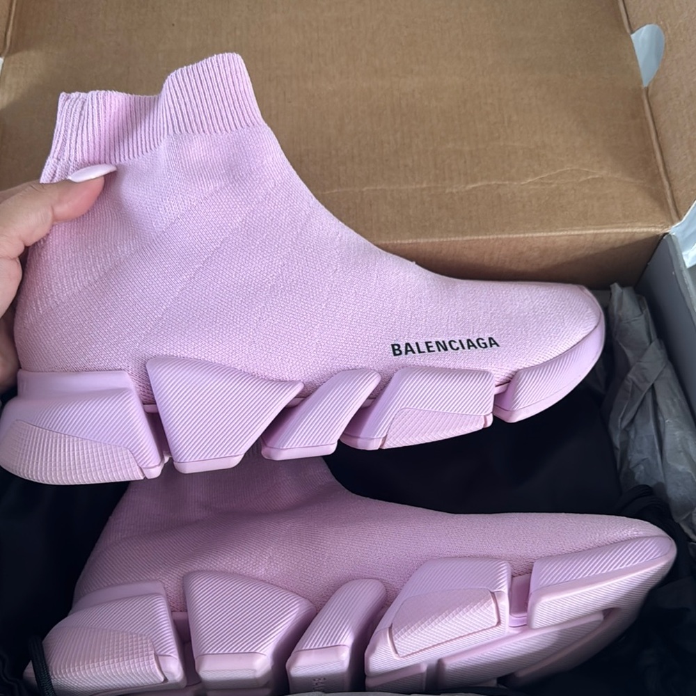 Balenciaga Pink Speed Trainer Sneakers